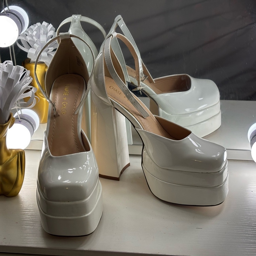 Chic White Platform Heels